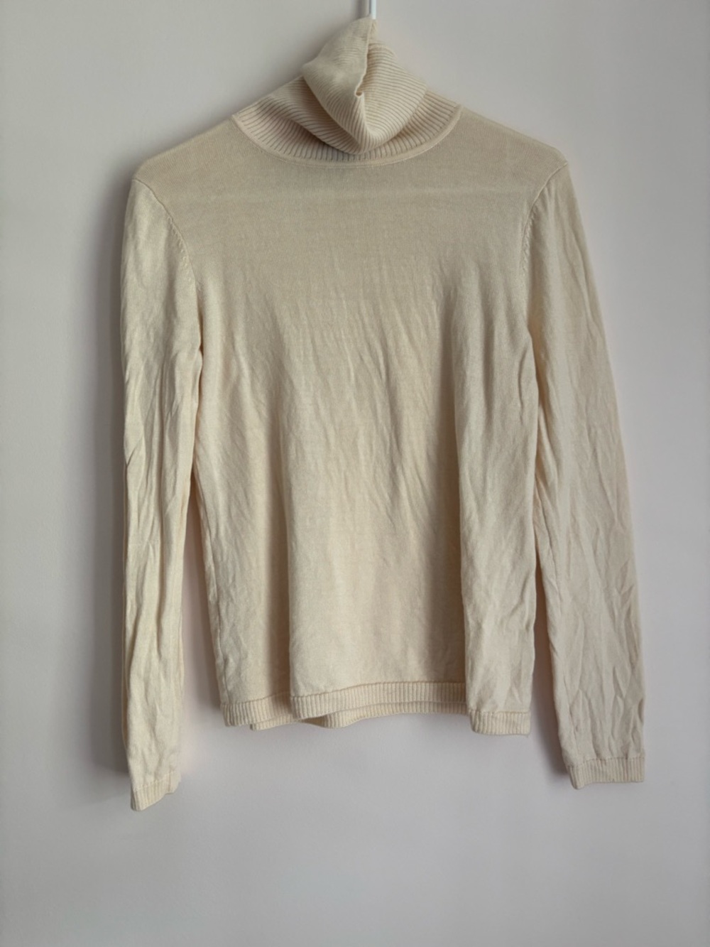 Pendleton Cream Turtleneck Sweater Merino Wool